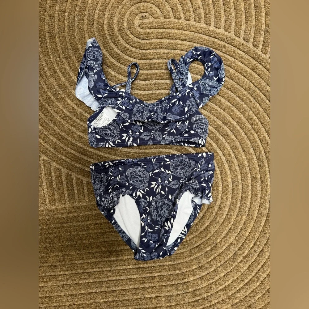 Janie and Jack Navy Floral Swimsuit 18-24 M
